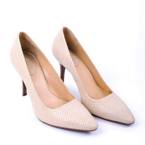 COLE HAAN Pumps in Nude Cream Faux Snakeskin, Nike Air Insole, Size 10